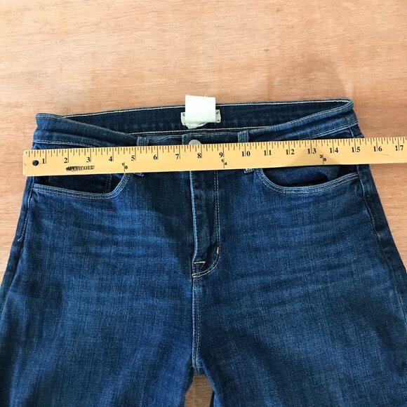 L'agence Sada High Rise Cropped Slim Jeans Women 29 Blue Raw Hem Dark Wash - Picture 10 of 13